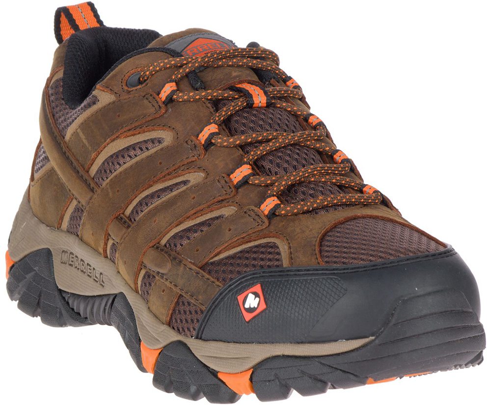 Merrell Sneakers Brown - Moab Vertex Vent SR Wide Width - Mens 46HNFAIJT